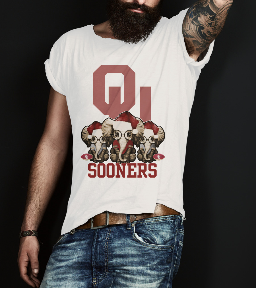 OU Sooners Elephants Christmas T-Shirt