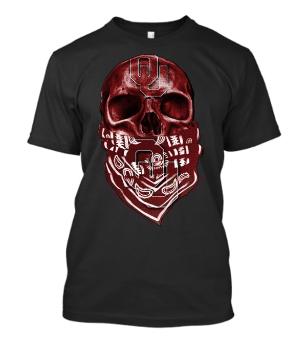 Skull Oklahoma Sooners OU Logo Bandana T-Shirt