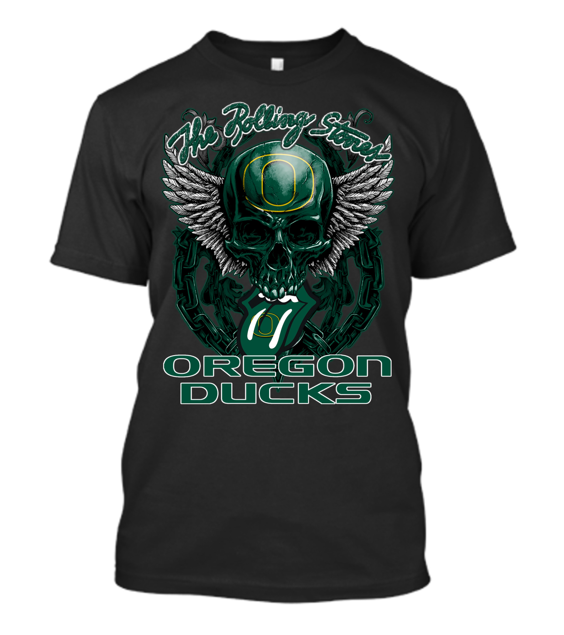 The Rolling Stones Oregon Ducks Winged Skull T-Shirt
