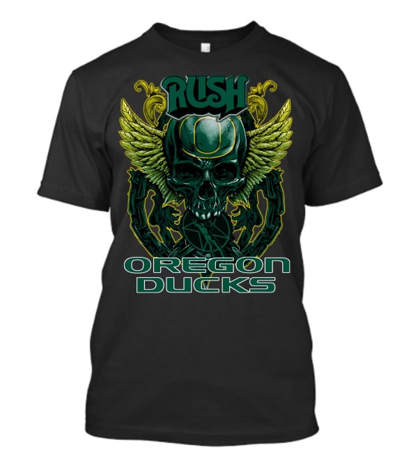 Rush Oregon Ducks Winged Skull Emblem T-Shirt