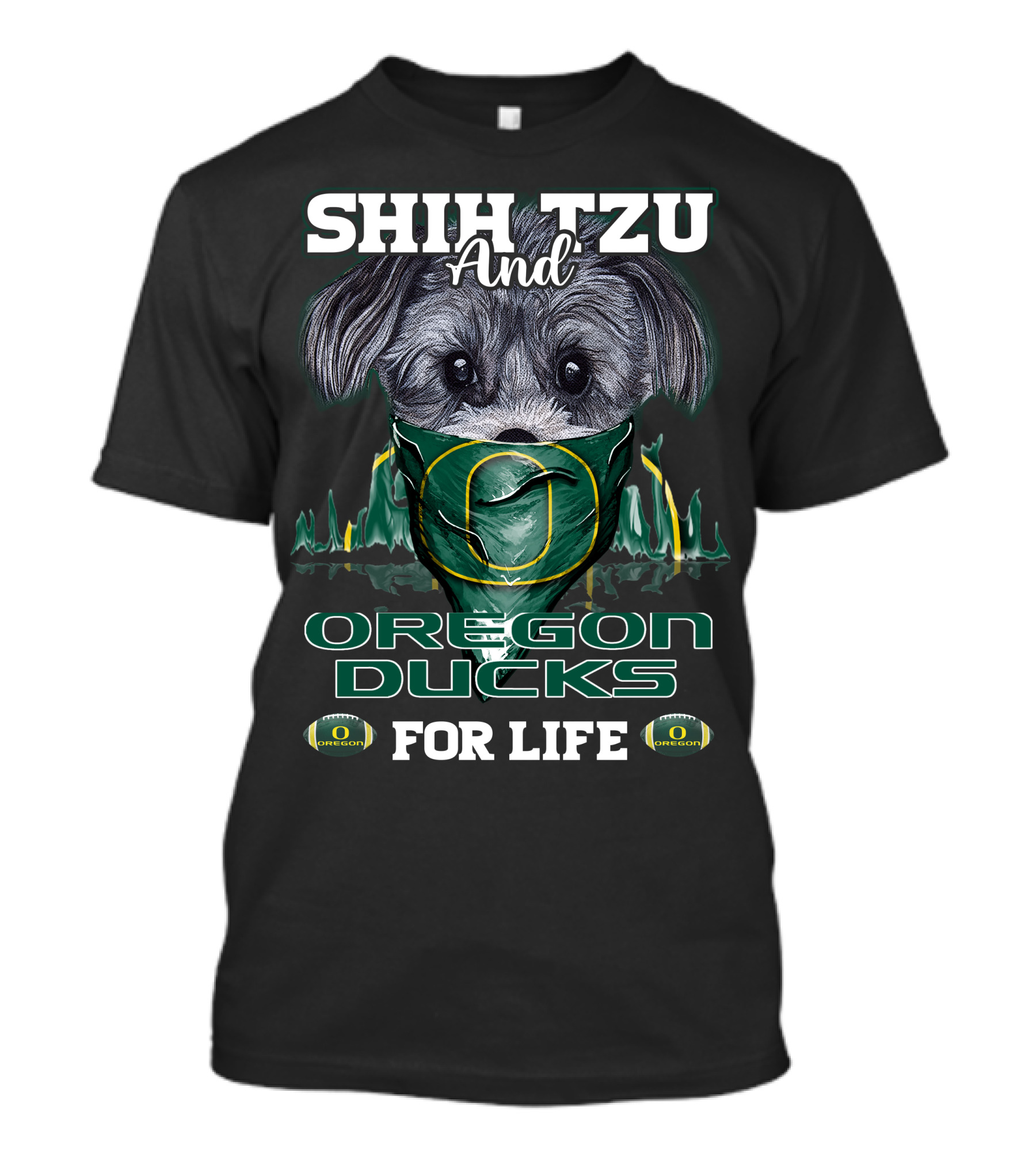 Shih Tzu And Oregon Ducks For Life T-Shirt