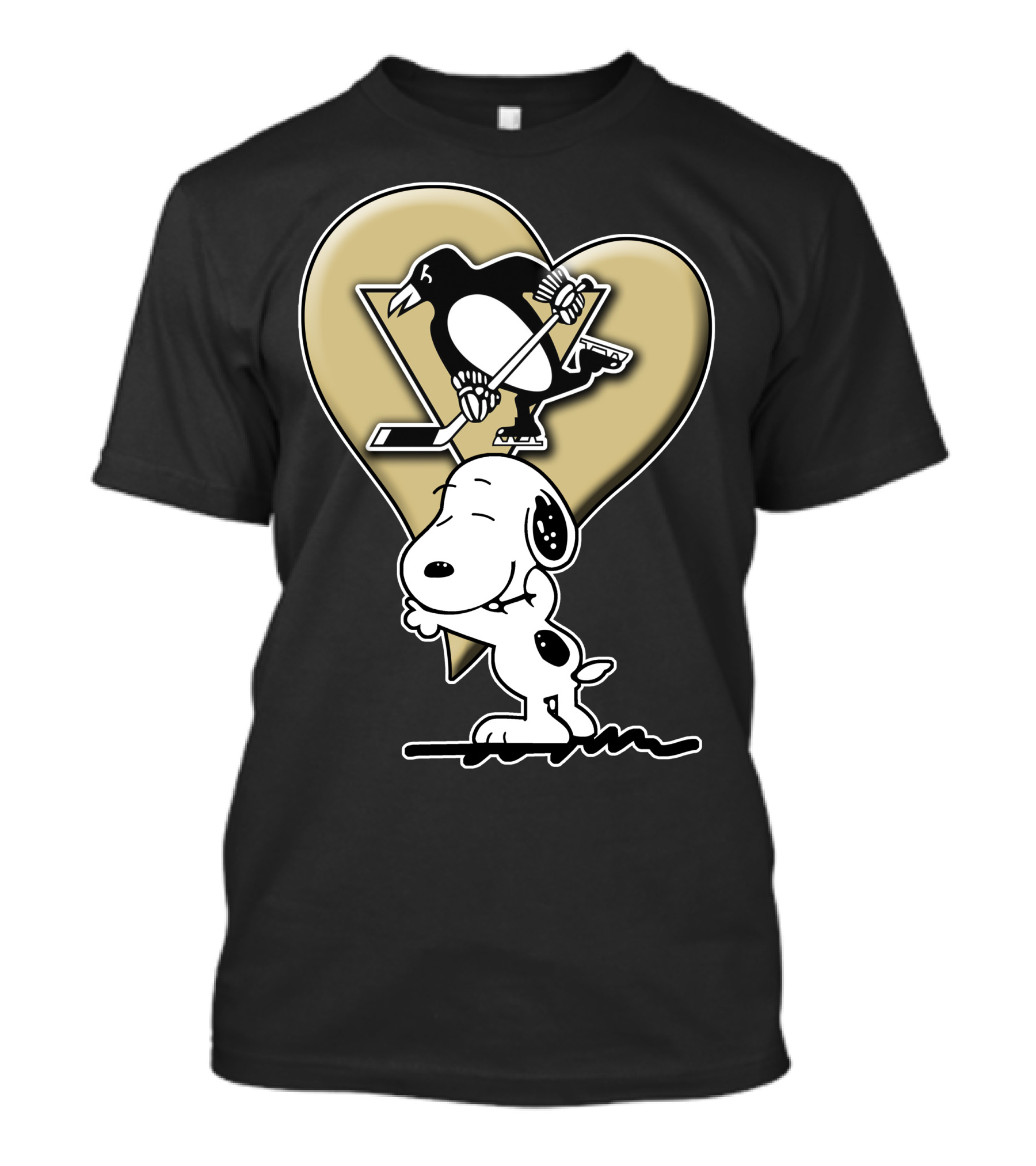 Snoopy Heart Hockey Pittsburgh Penguins Snp T-Shirt