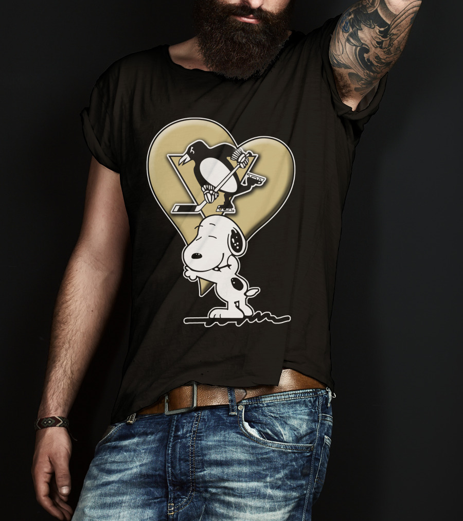 Snoopy Heart Hockey Pittsburgh Penguins Snp T-Shirt