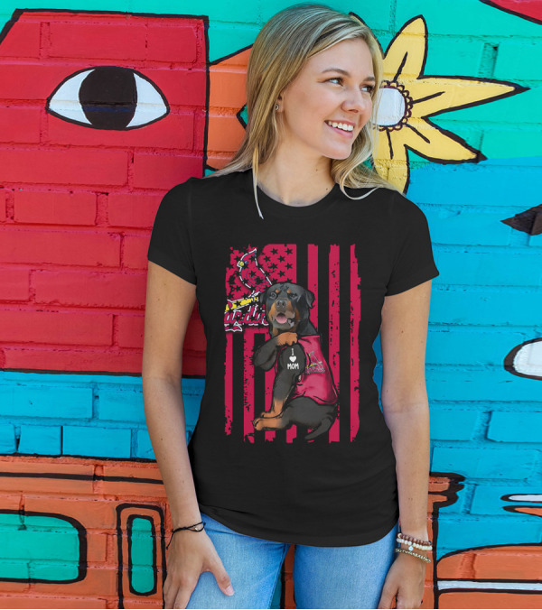 Rottweiler I Love Mom St. Louis Cardinals T-Shirt