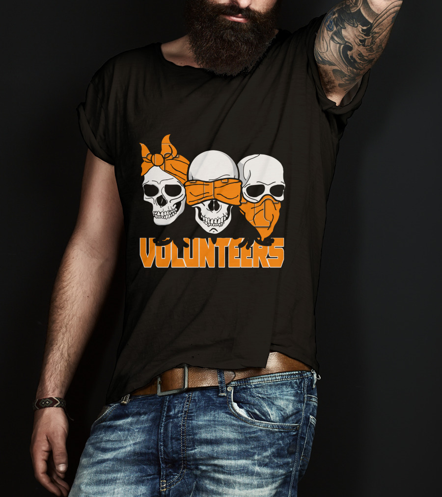 3 Skull Tennessee Volunteers T-Shirt