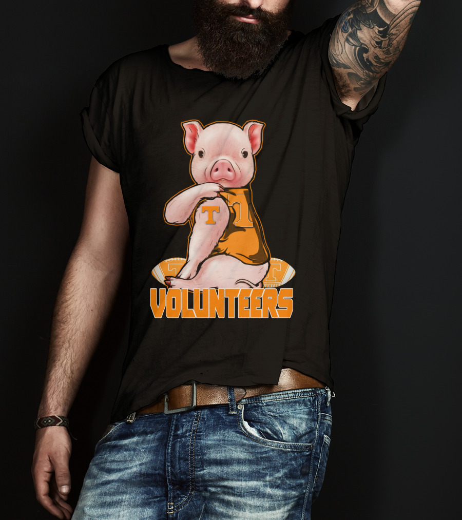 Tennessee Volunteers Pig With Football And T T-Shirt