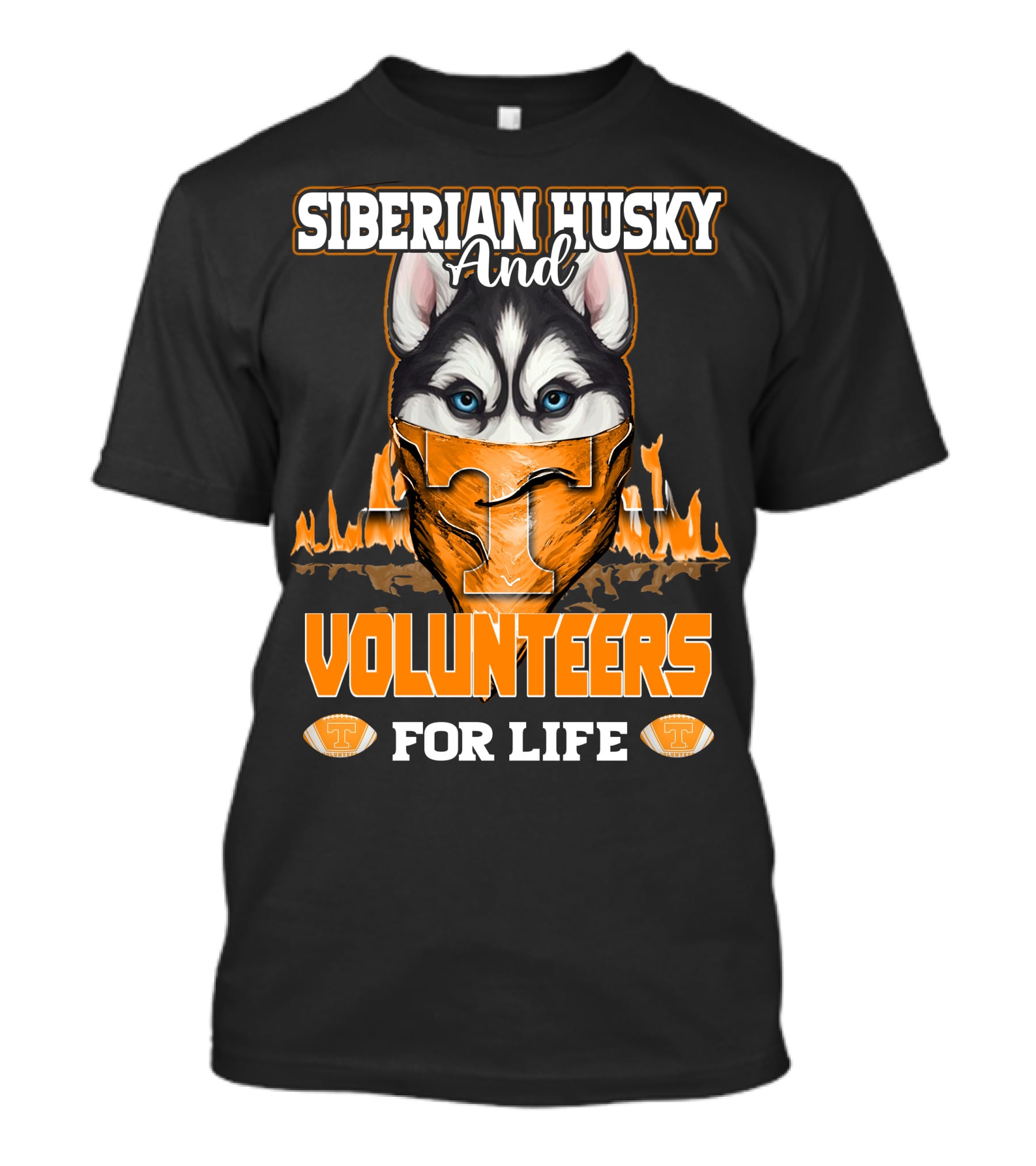 Siberian Husky And Volunteers Tennessee For Life T-Shirt