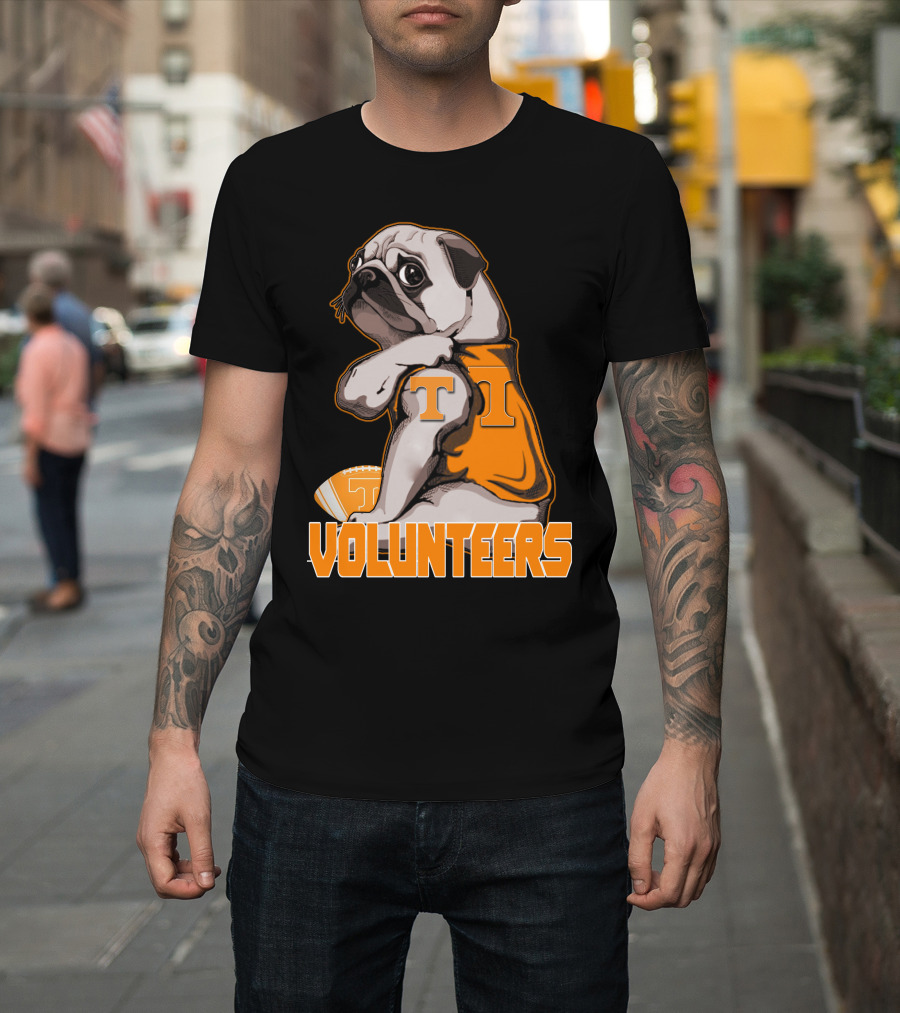 Pug T Volunteers Football T-Shirt