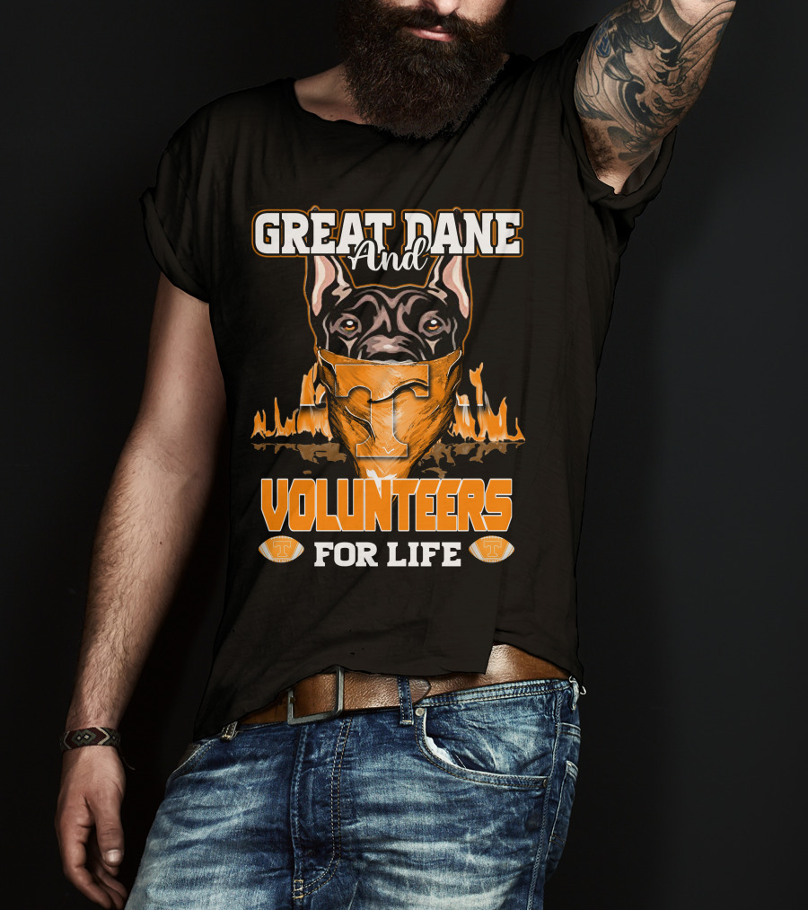 Great Dane And Volunteers For Life Tennessee T-Shirt