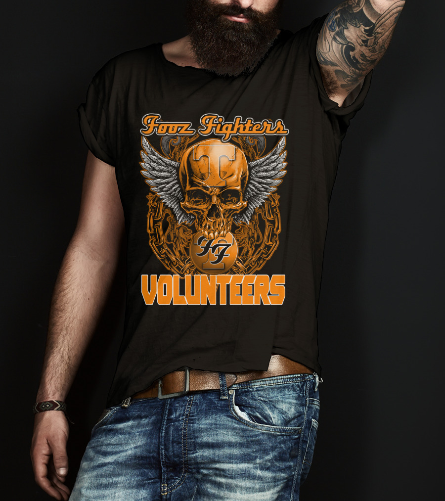 Fooz Fighters Volunteers Tennessee Skull Wings T-Shirt