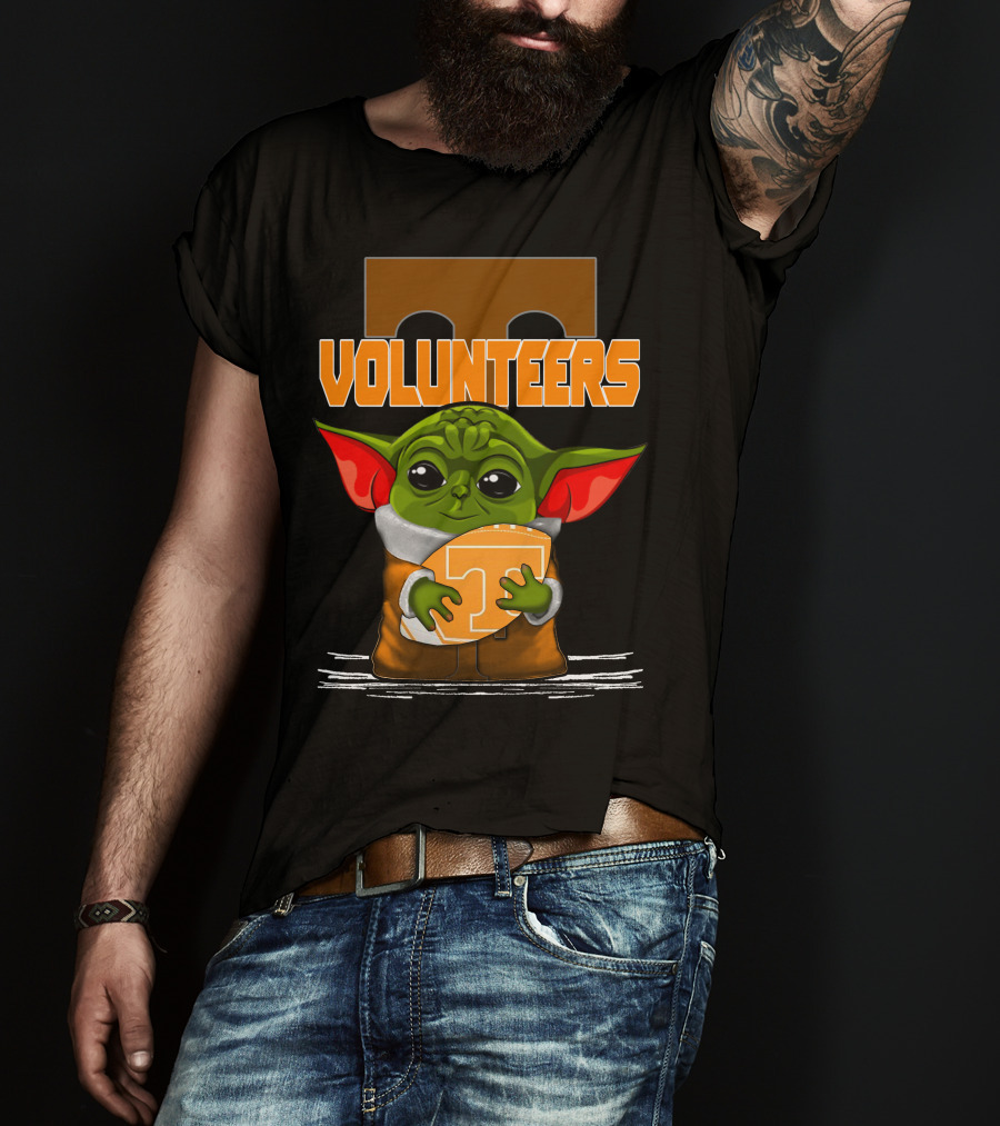 Volunteers Yoda Tennessee Fan Football T-Shirt