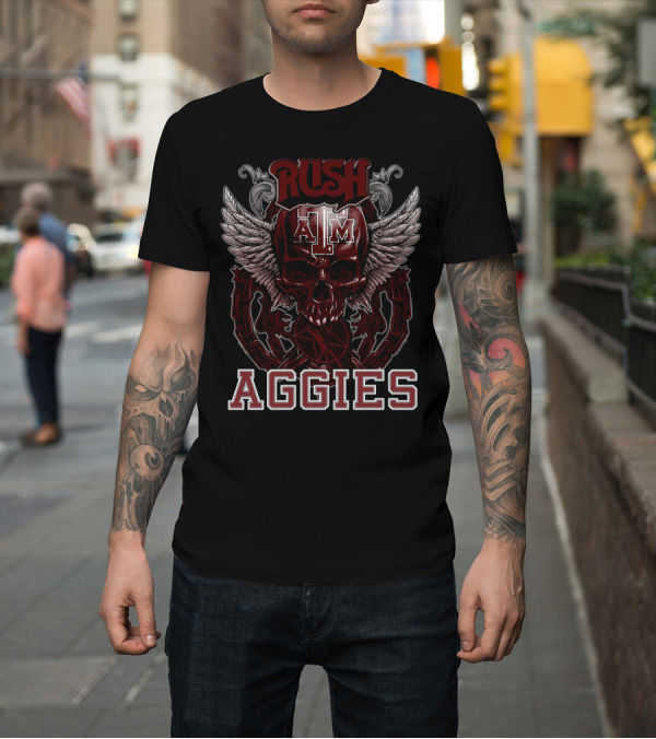 Shirt: Rush Texas A&M Aggies Skull Wings T-Shirt Rush Texas A&M Aggies Skull Wings T-Shirt