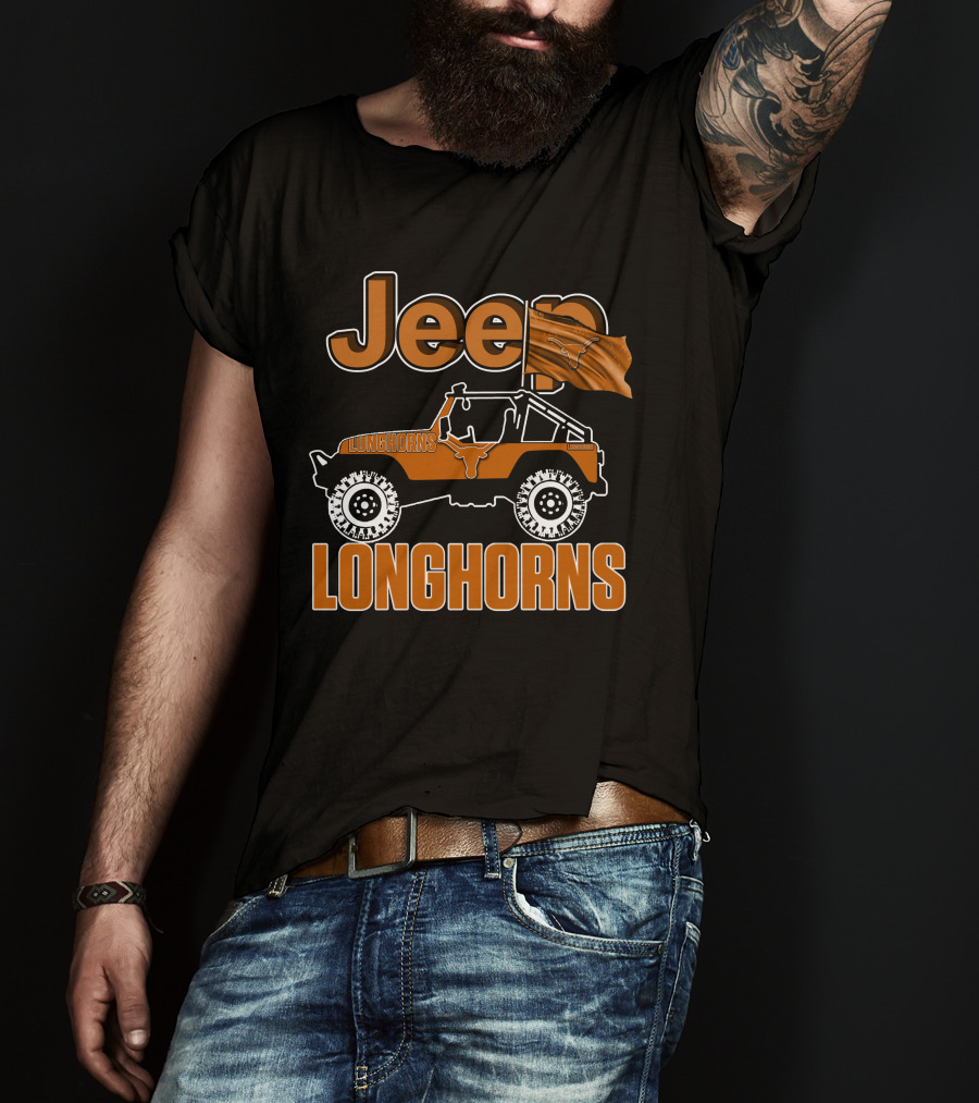Jeep Longhorns Texas Flag Iconic T-Shirt