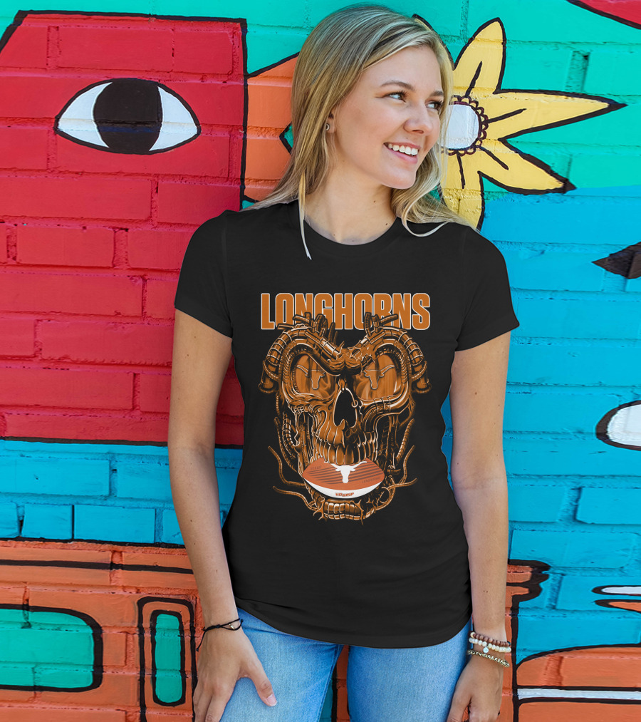 Longhorns Dragonskull Texas Football Fusion T-Shirt