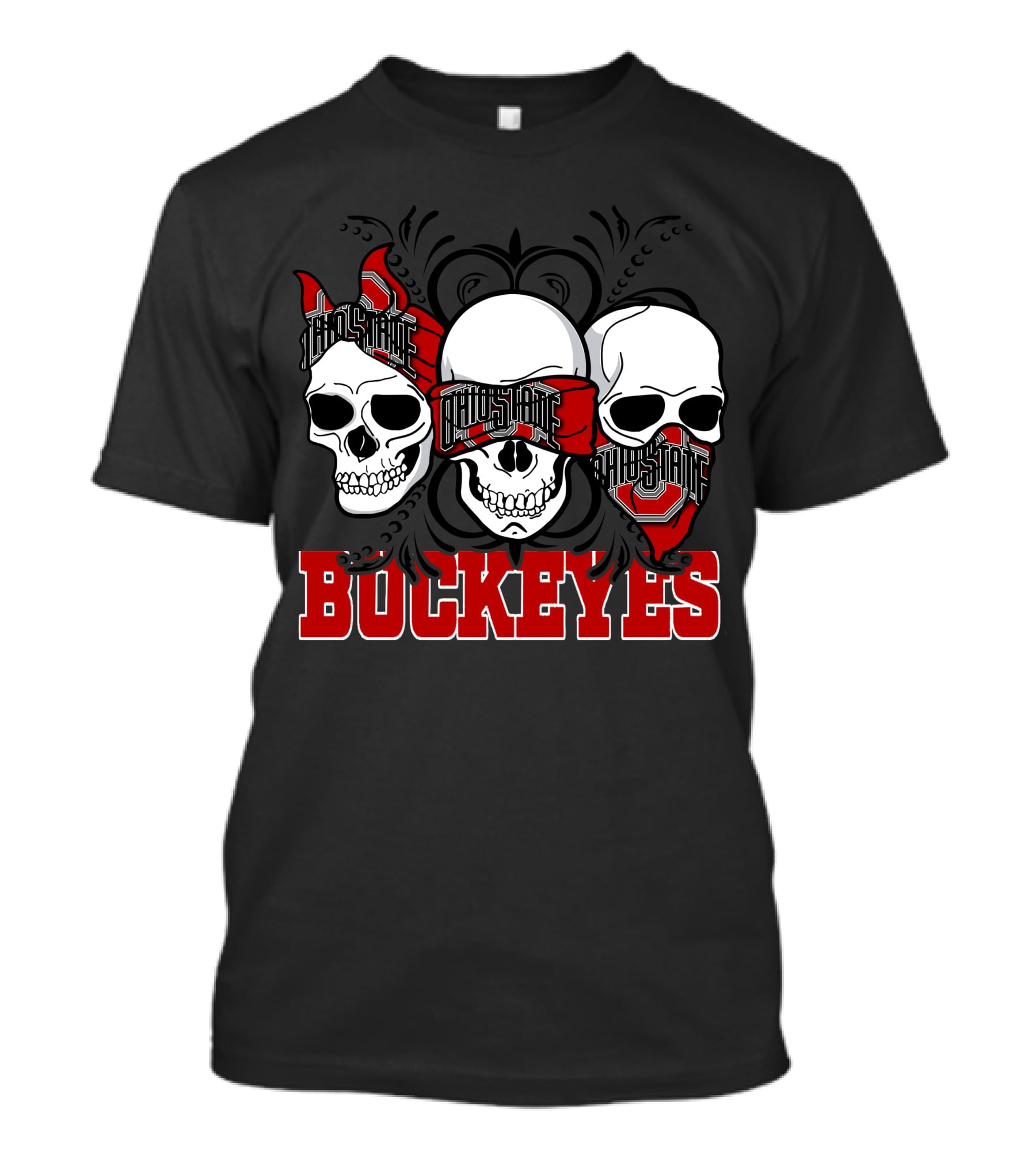 Ohio State Buckeyes Skull Trio T-Shirt