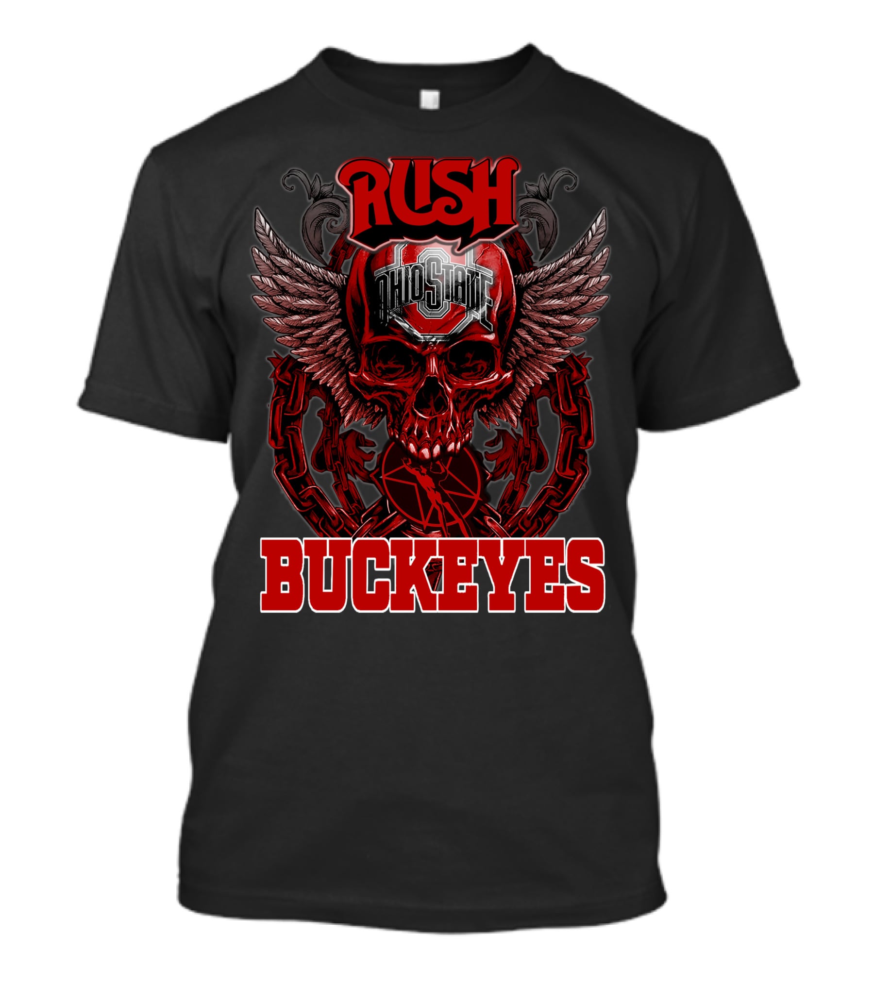 Rush Ohio State Buckeyes Winged Skull T-Shirt