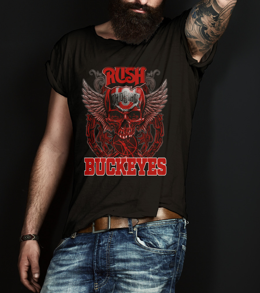 Rush Ohio State Buckeyes Winged Skull T-Shirt