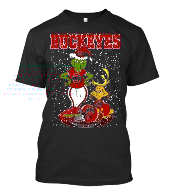 Buckeyes Grinch Ohio State Christmas Athletes T-Shirt