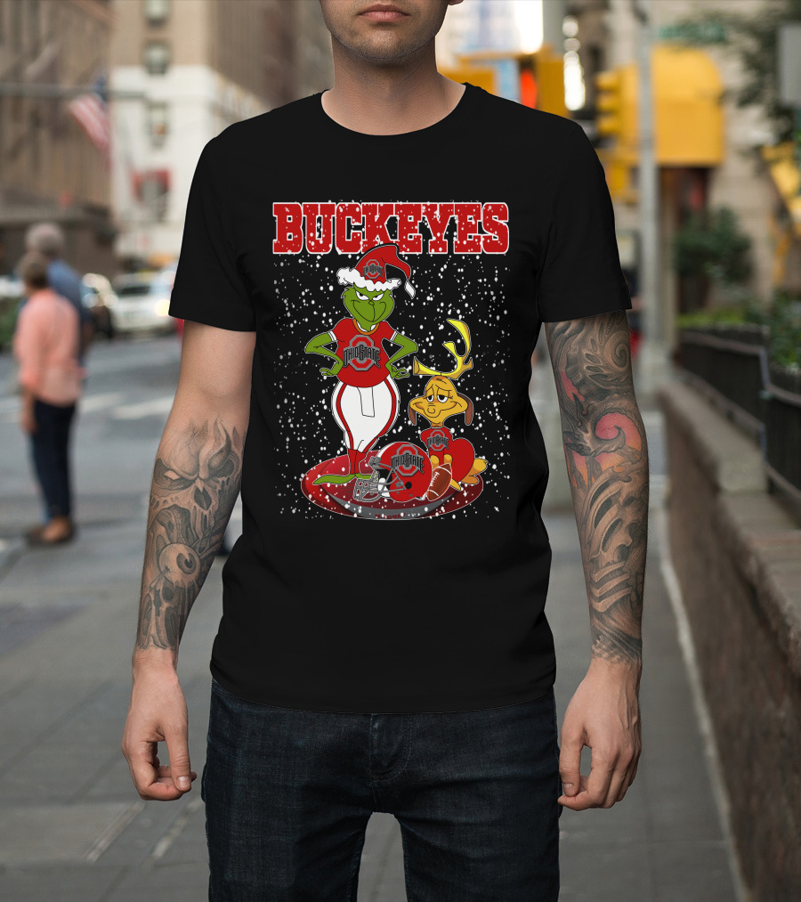 Buckeyes Grinch Ohio State Christmas Athletes T-Shirt