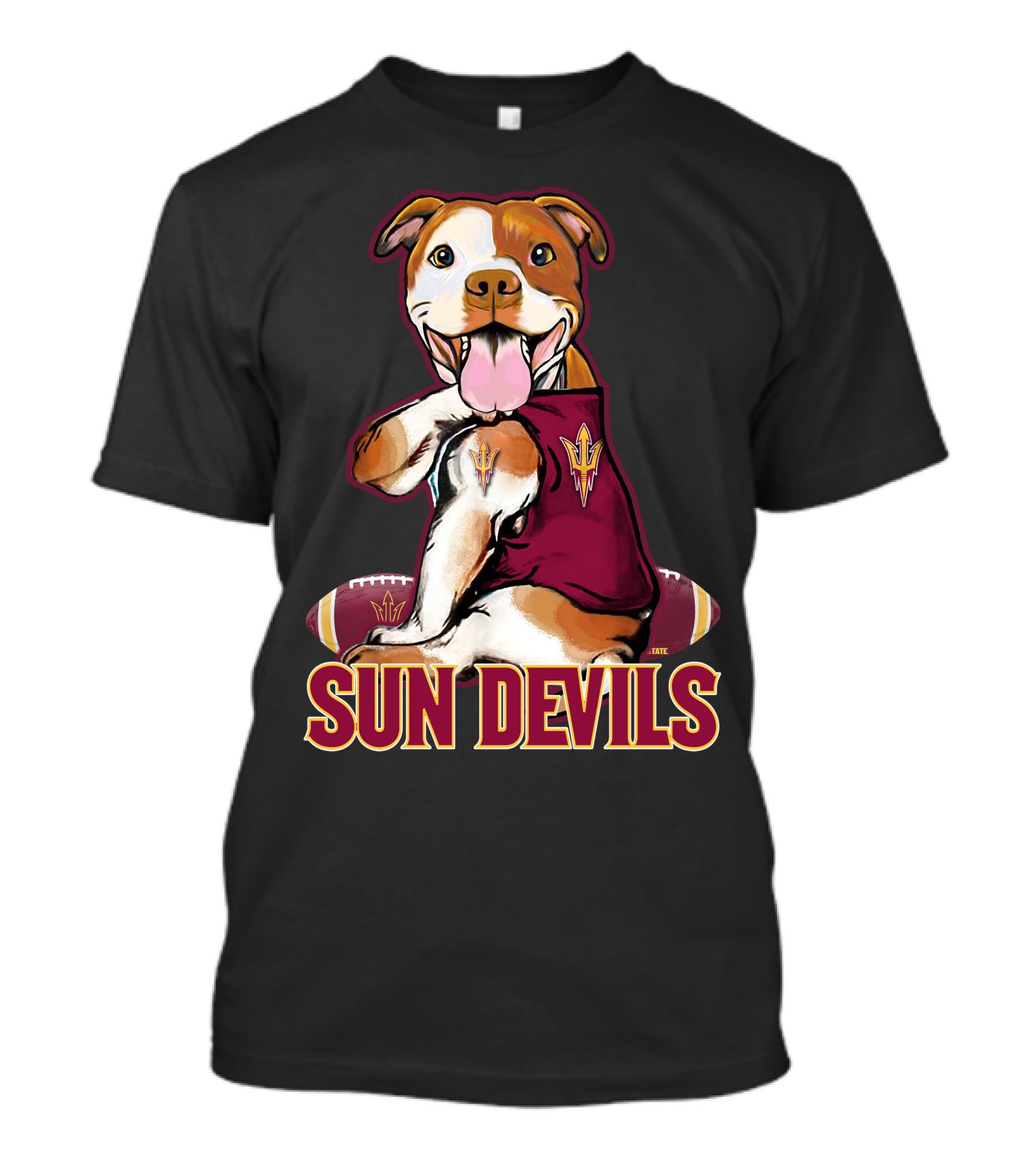 Pitbull Sun Devils Football Mascot T-Shirt