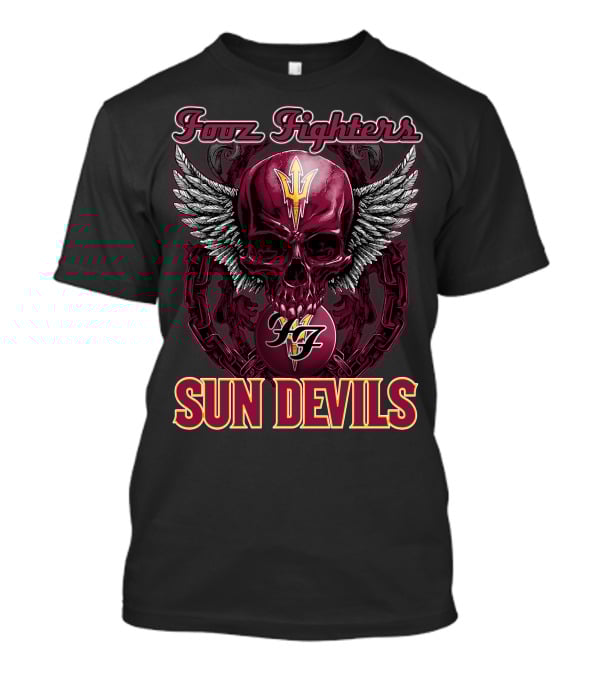 Fooz Fighters Sun Devils Skull Wings Chains T-Shirt