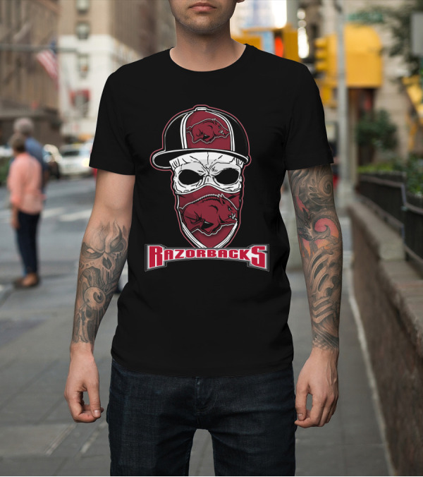 Shirt: Skull Hat Razorbacks Razorback T-Shirt Skull Hat Razorbacks Razorback T-Shirt