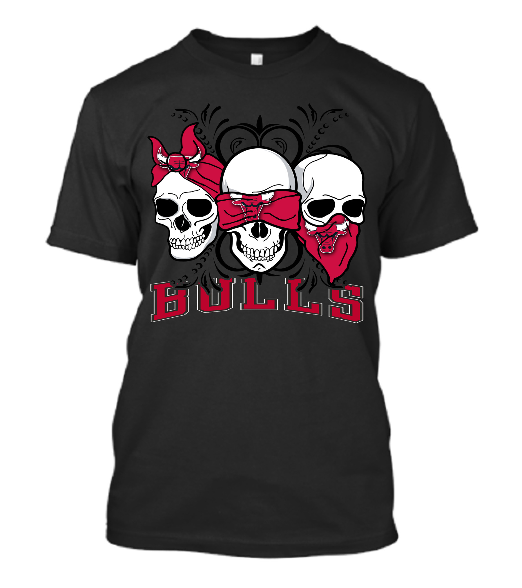 3 Skull Bulls Bandana Trio T-Shirt