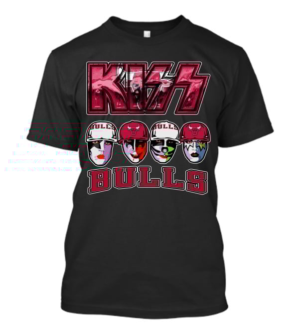 Kiss Meets Chicago Bulls Rock Band Makeup Faces T-Shirt