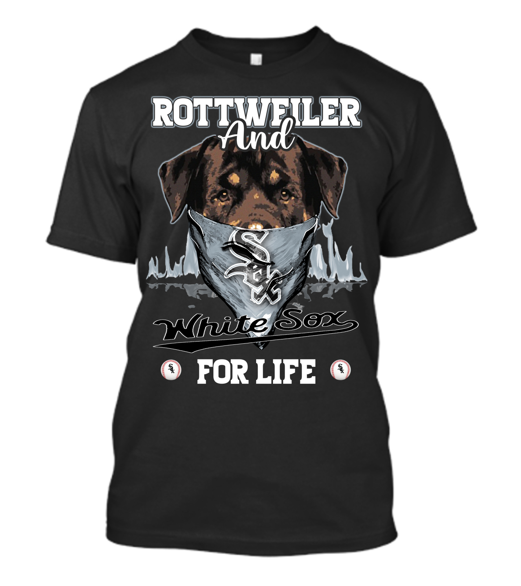 Rottweiler And Chicago White Sox For Life T-Shirt