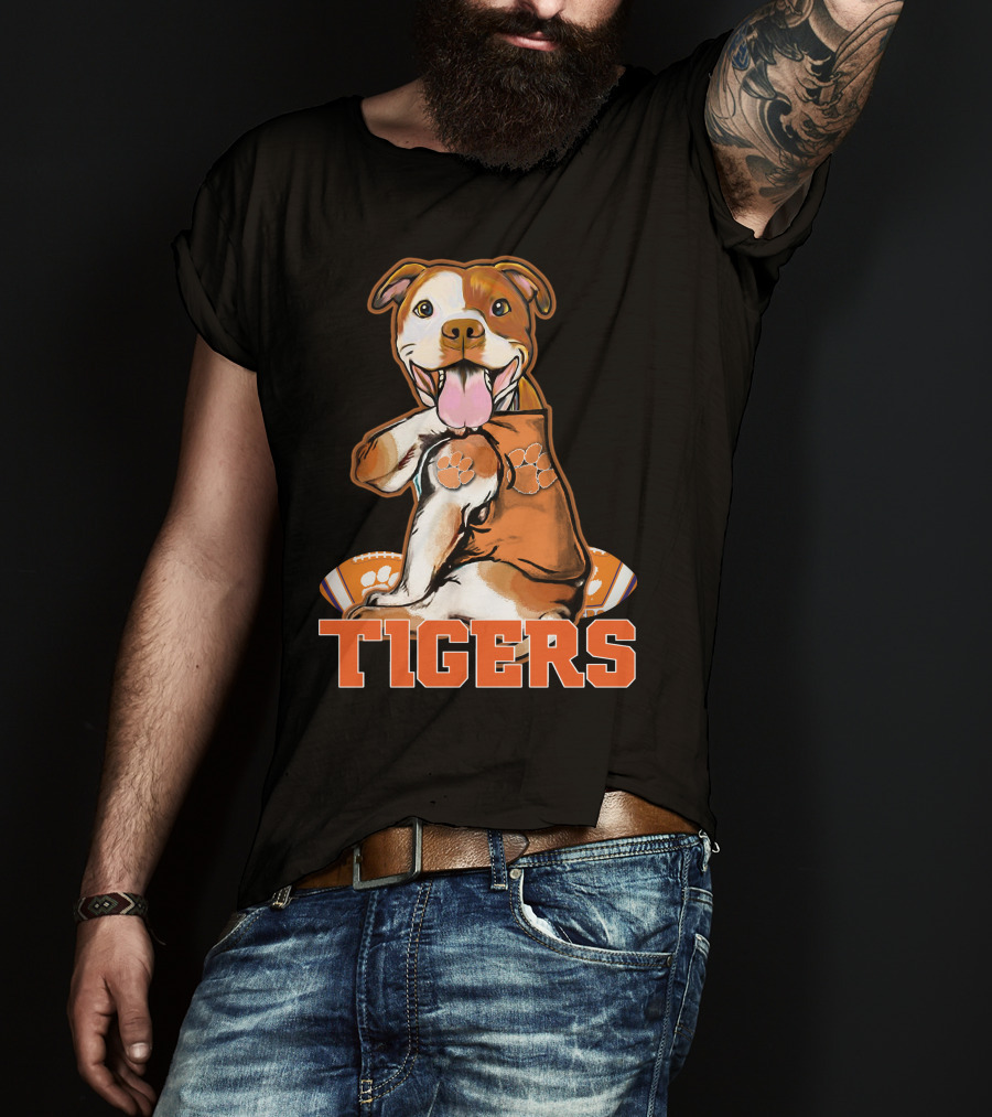 Pitbull Tigers Paw Football Clemson T-Shirt