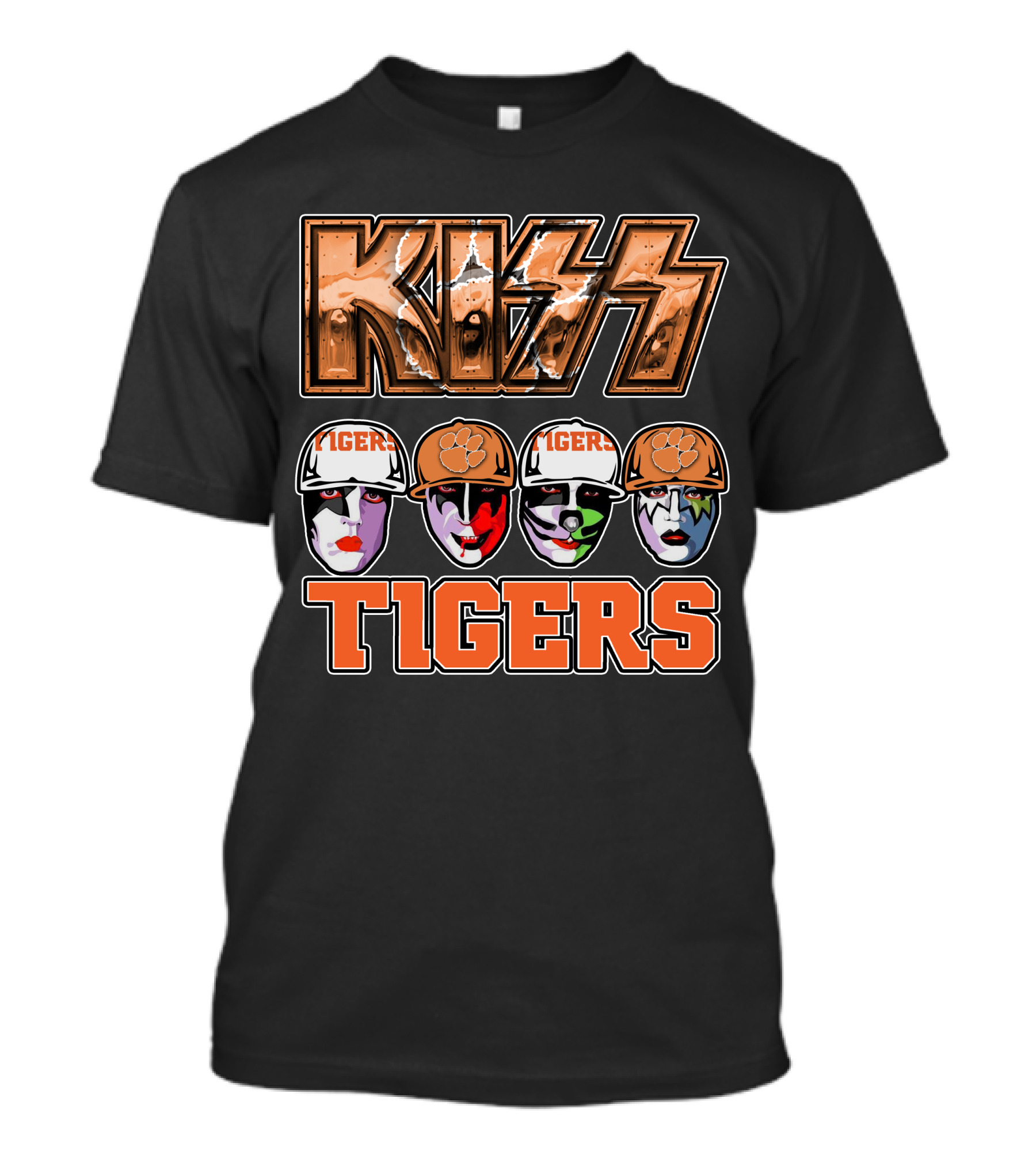 KISS Clemson Tigers Face Paint Iconic T-Shirt