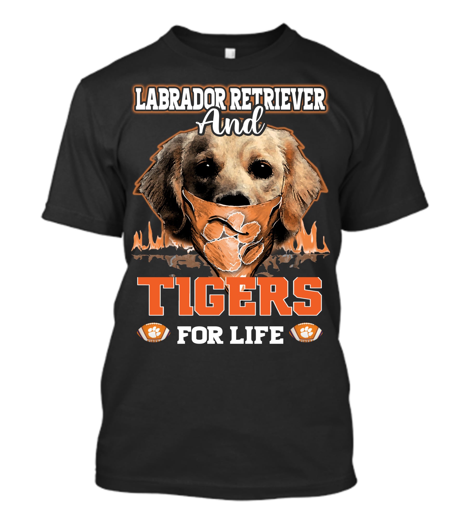 Labrador Retriever And Clemson Tigers For Life T-Shirt