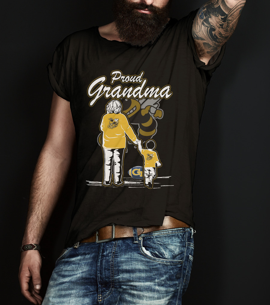 Proud Grandma Georgia Tech Yellow Jackets Buzz Football T-Shirt