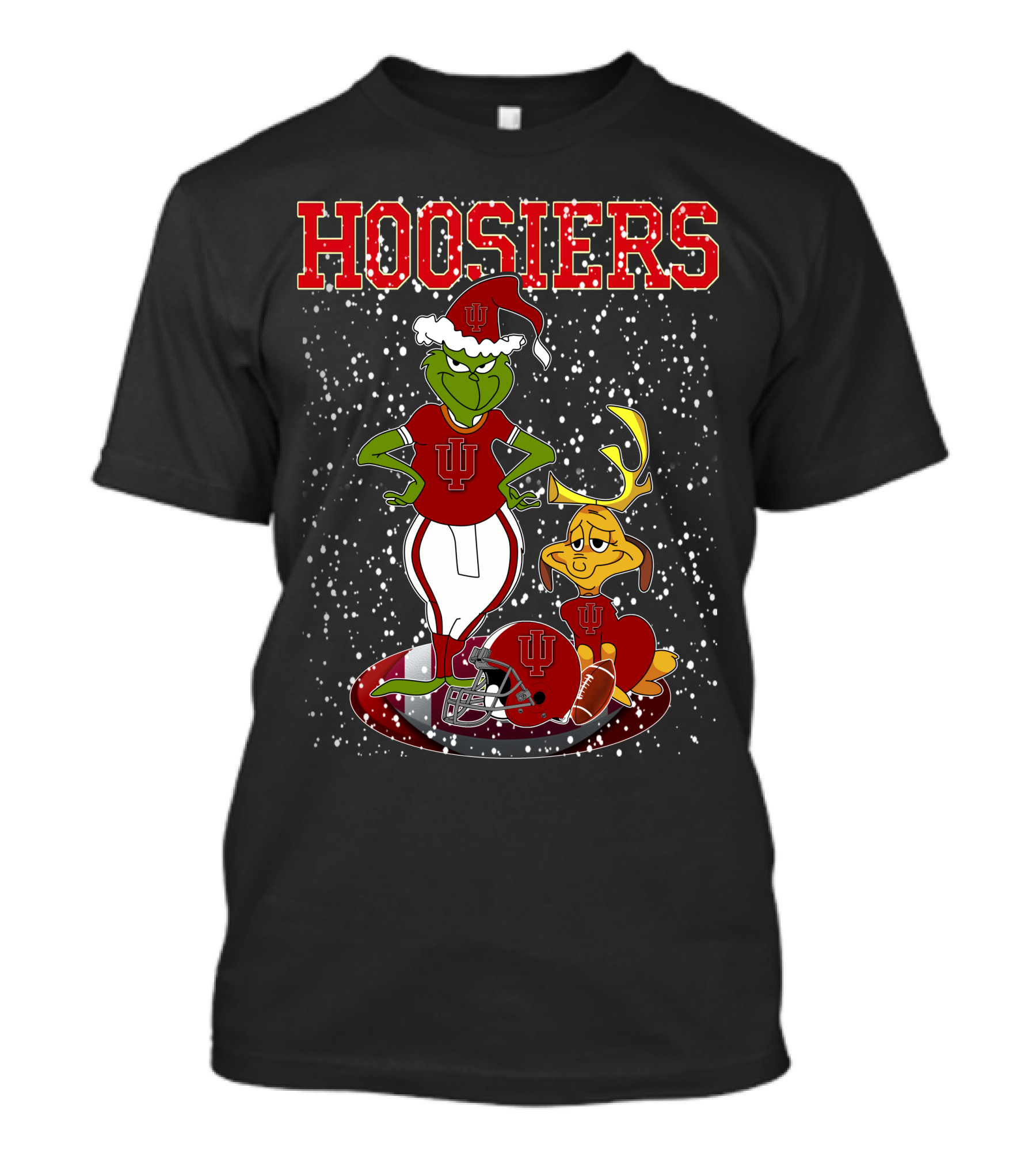 Hoosiers Grinchxmas Indiana Football Holiday Max Snowflakes T-Shirt