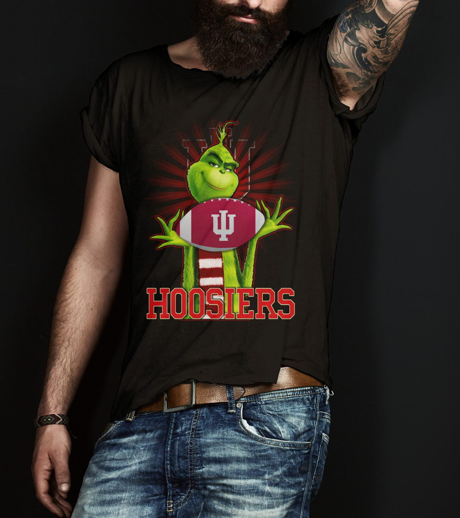 Grinch Holding Indiana Hoosiers Football T-Shirt
