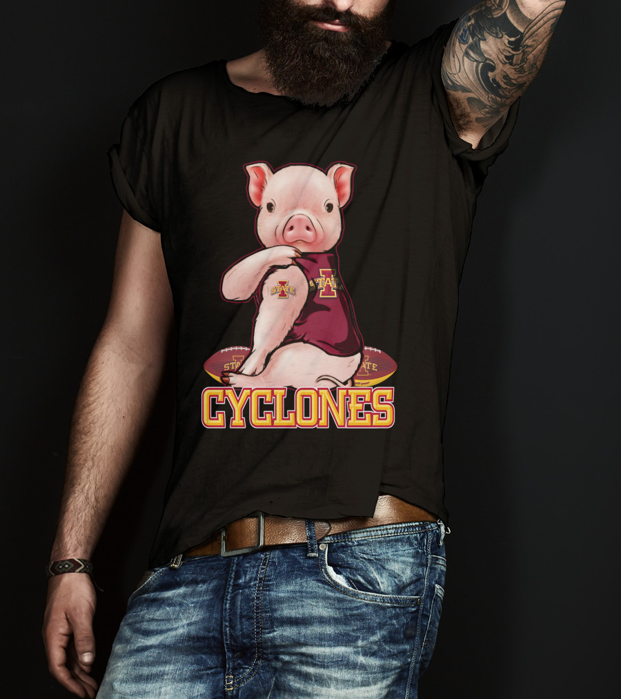 Iowa State Cyclones Pig With Football T-Shirt