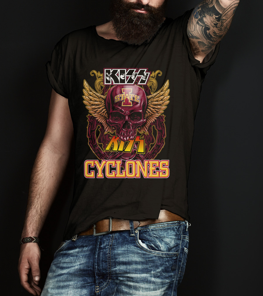 KISS Iowa State Cyclones Skull Wings T-Shirt