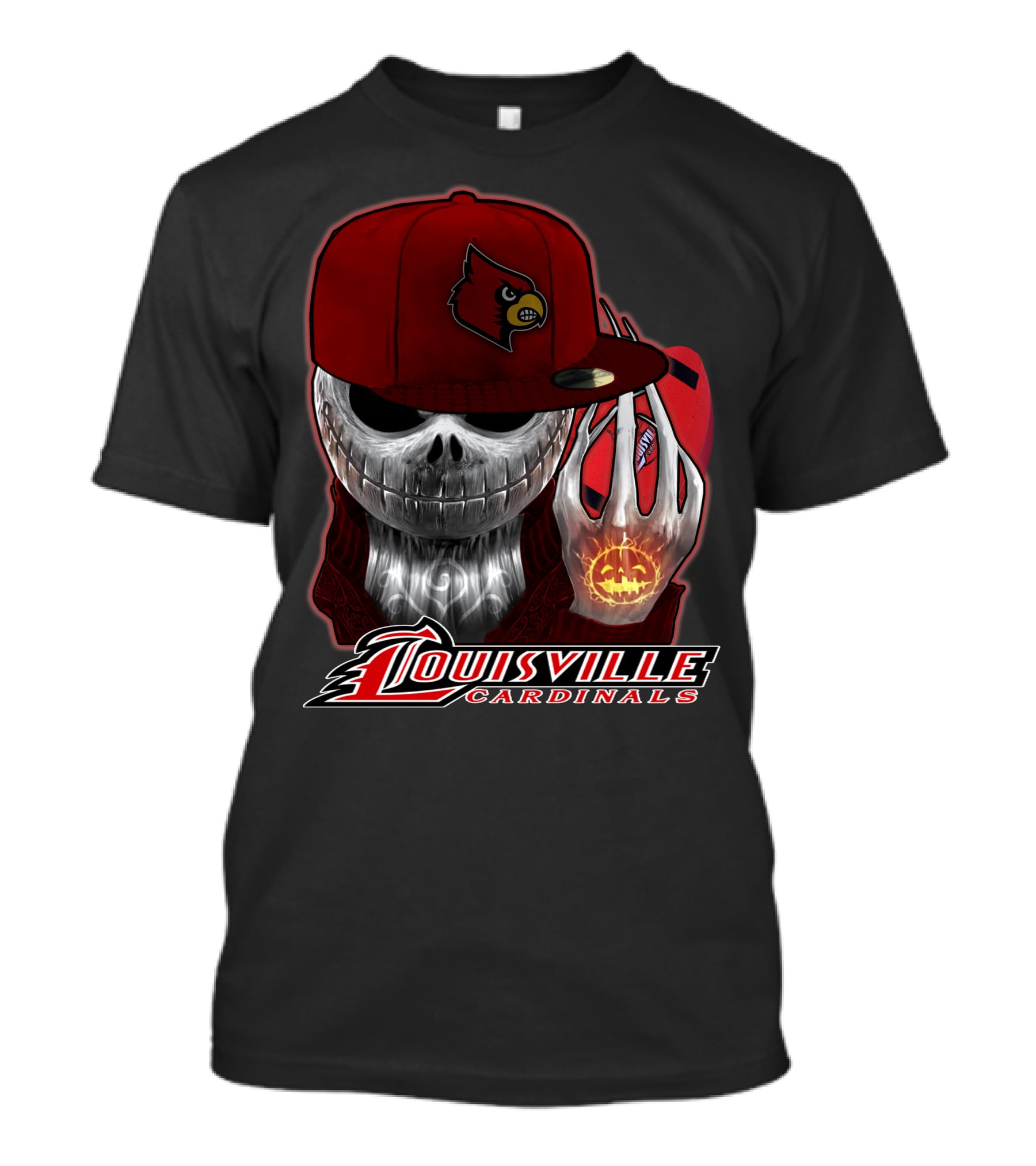Jackskull Louisville Cardinals Halloween Pumpkin T-Shirt