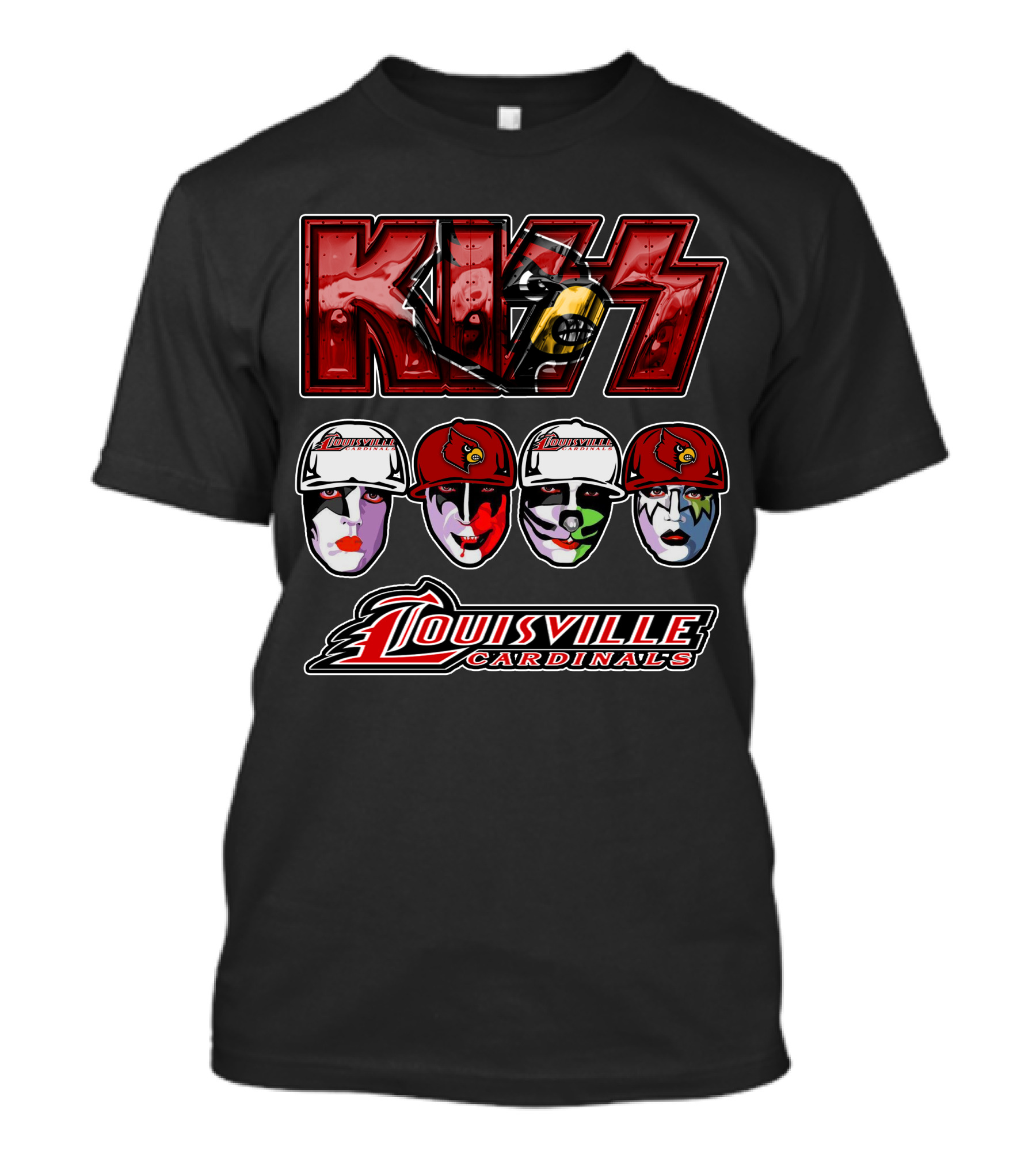 KISS Louisville Cardinals Faces T-Shirt