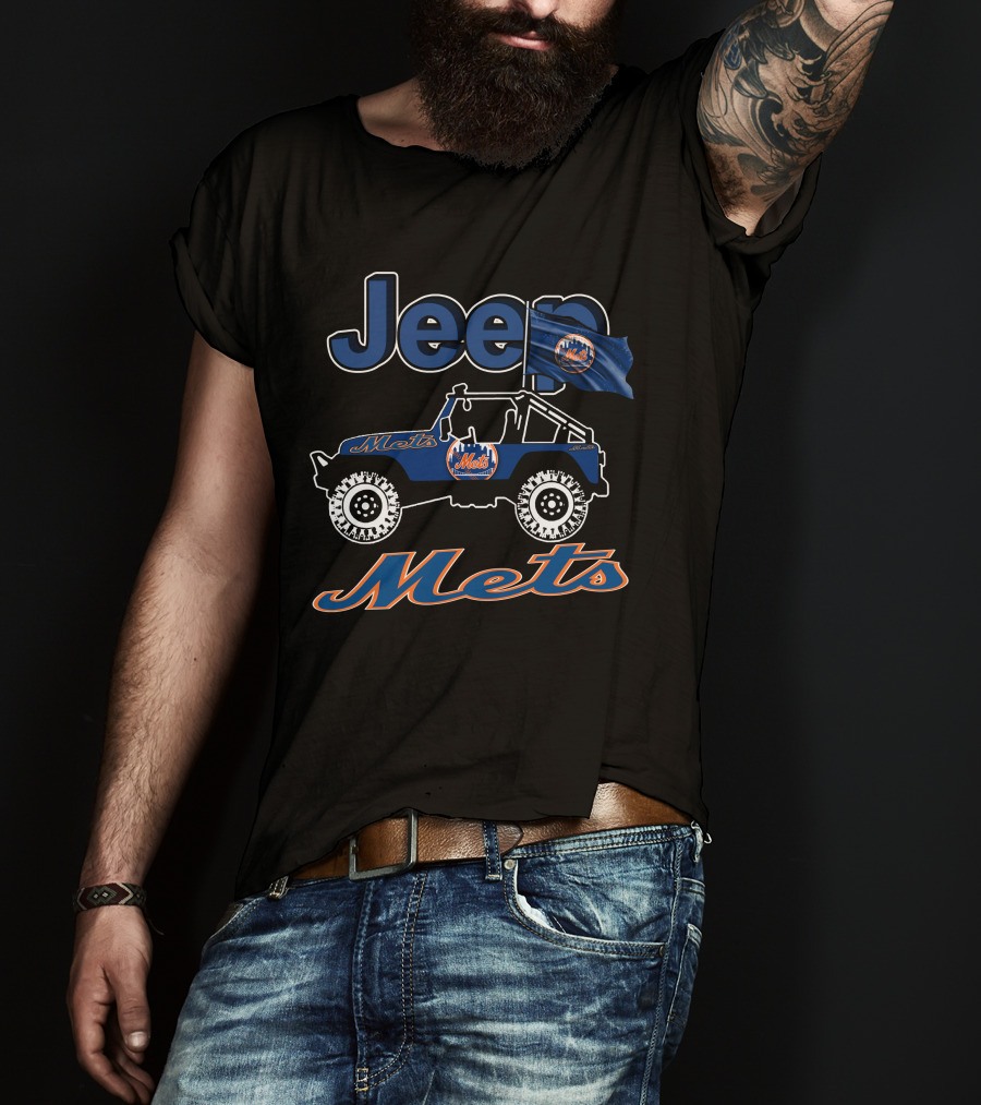 Jeep New York Mets Logo Offroad Fan Gear T-Shirt