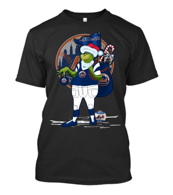 Grinchxmas New York Mets Holiday Baseball Fan T-Shirt