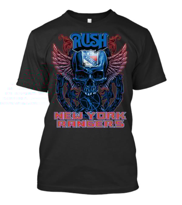 Rush New York Rangers Skull Wings Chain T-Shirt