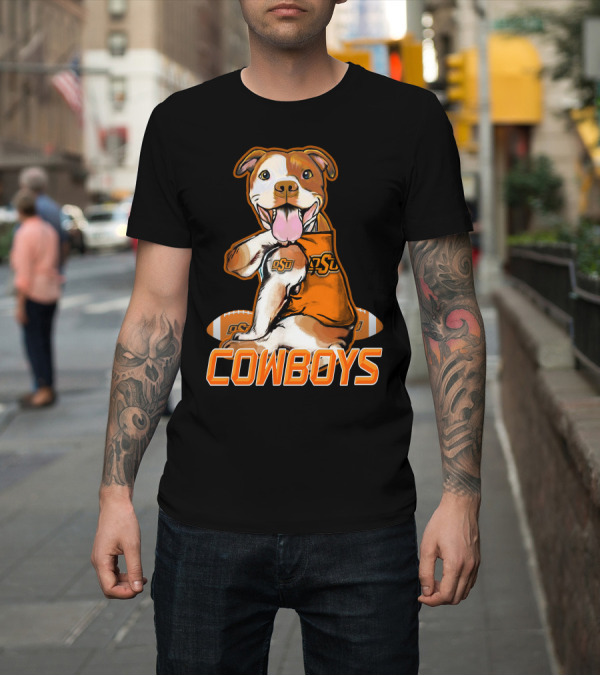 Shirt: Pittbull OSU Cowboys Football Team Spirit T-Shirt Pittbull OSU Cowboys Football Team Spirit T-Shirt