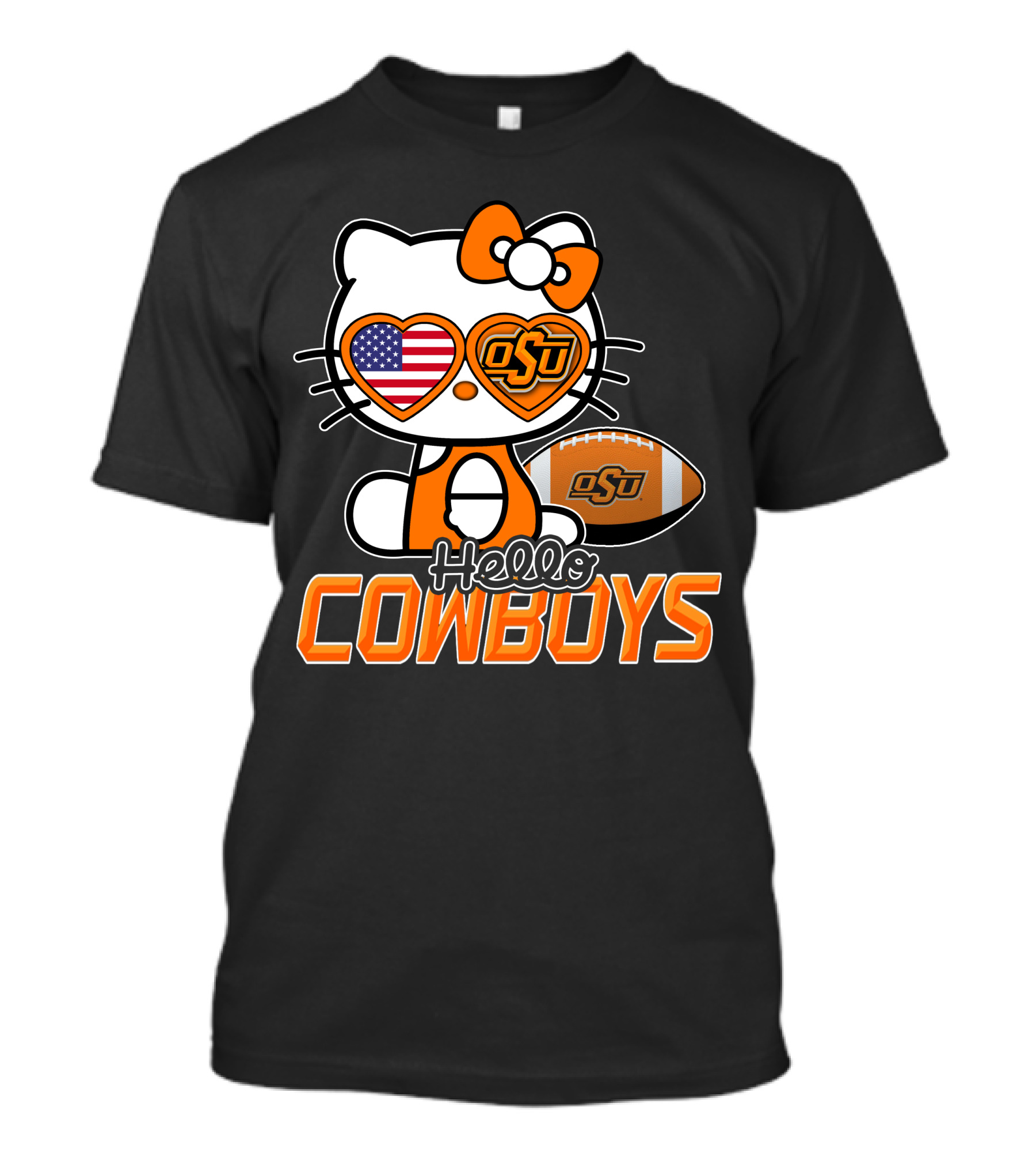 Hello Kitty OSU Cowboys Football Fan T-Shirt