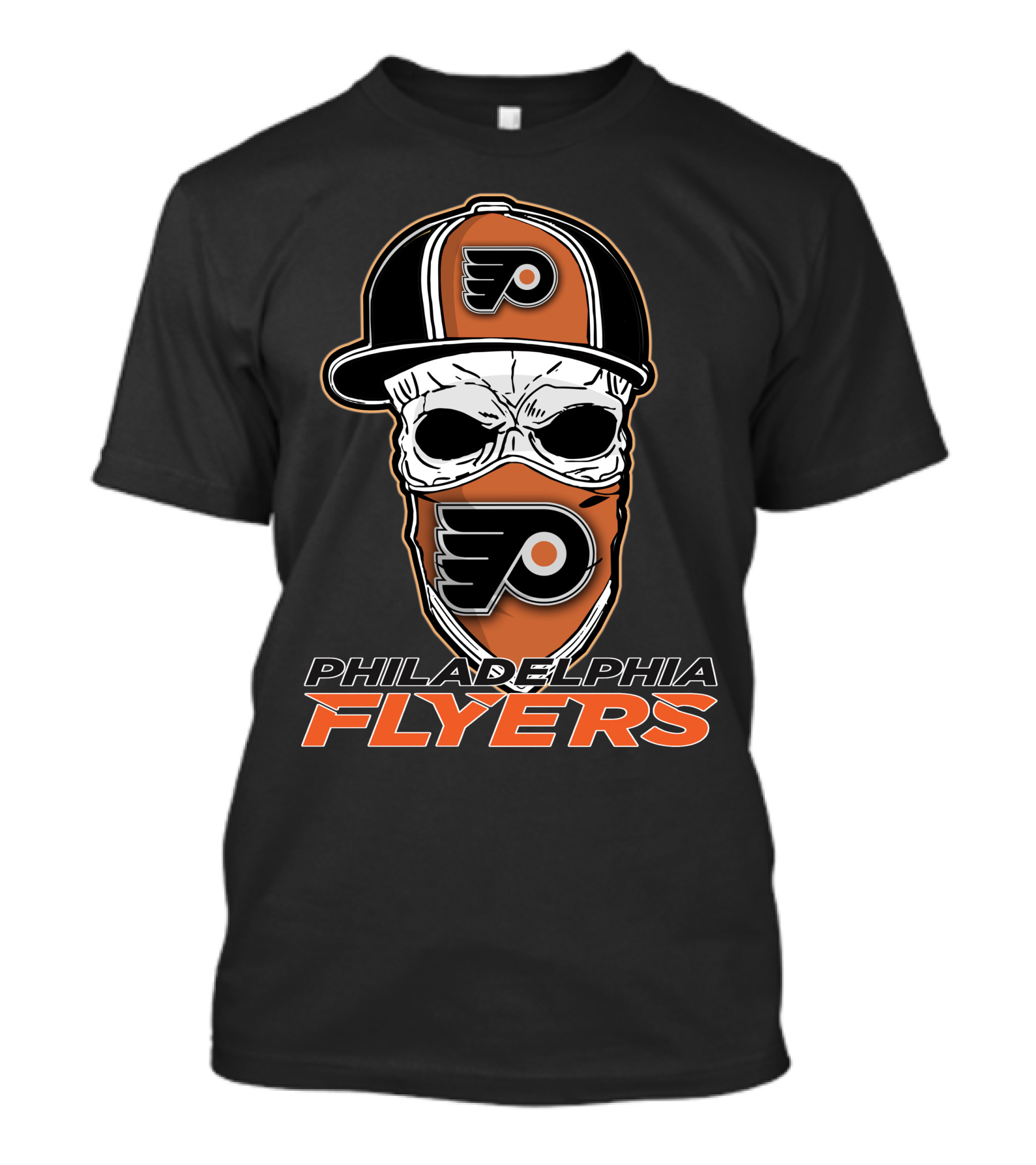 Philadelphia Flyers Skull Mask And Cap T-Shirt