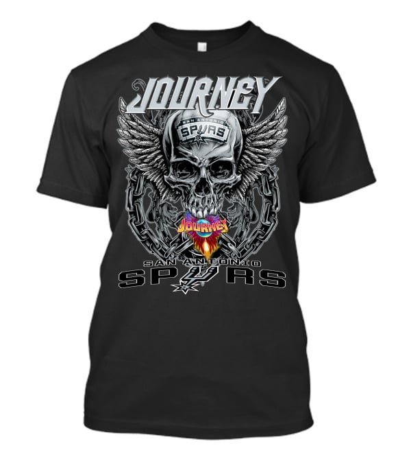 Journey San Antonio Spurs Skull Winged Chain T-Shirt