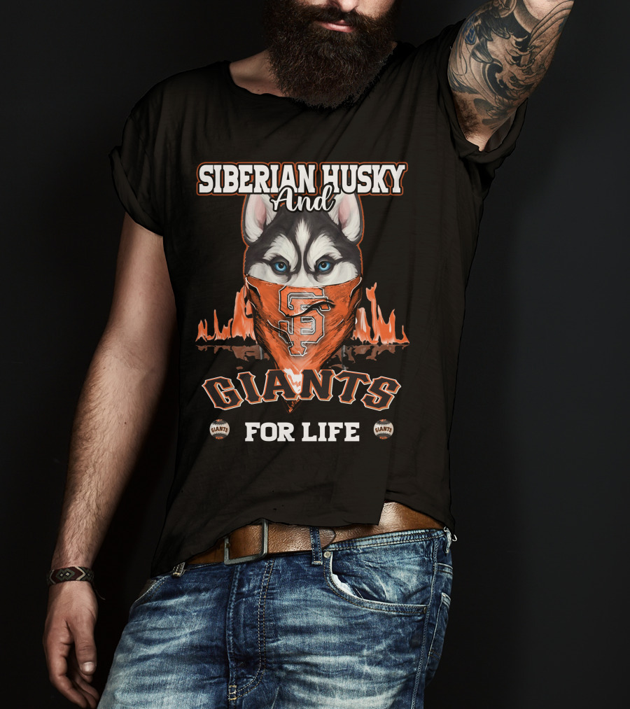 Siberian Husky And Giants For Life T-Shirt