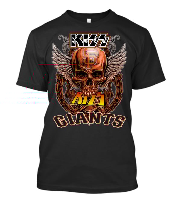 KISS San Francisco Giants Skull Wings Chain T-Shirt