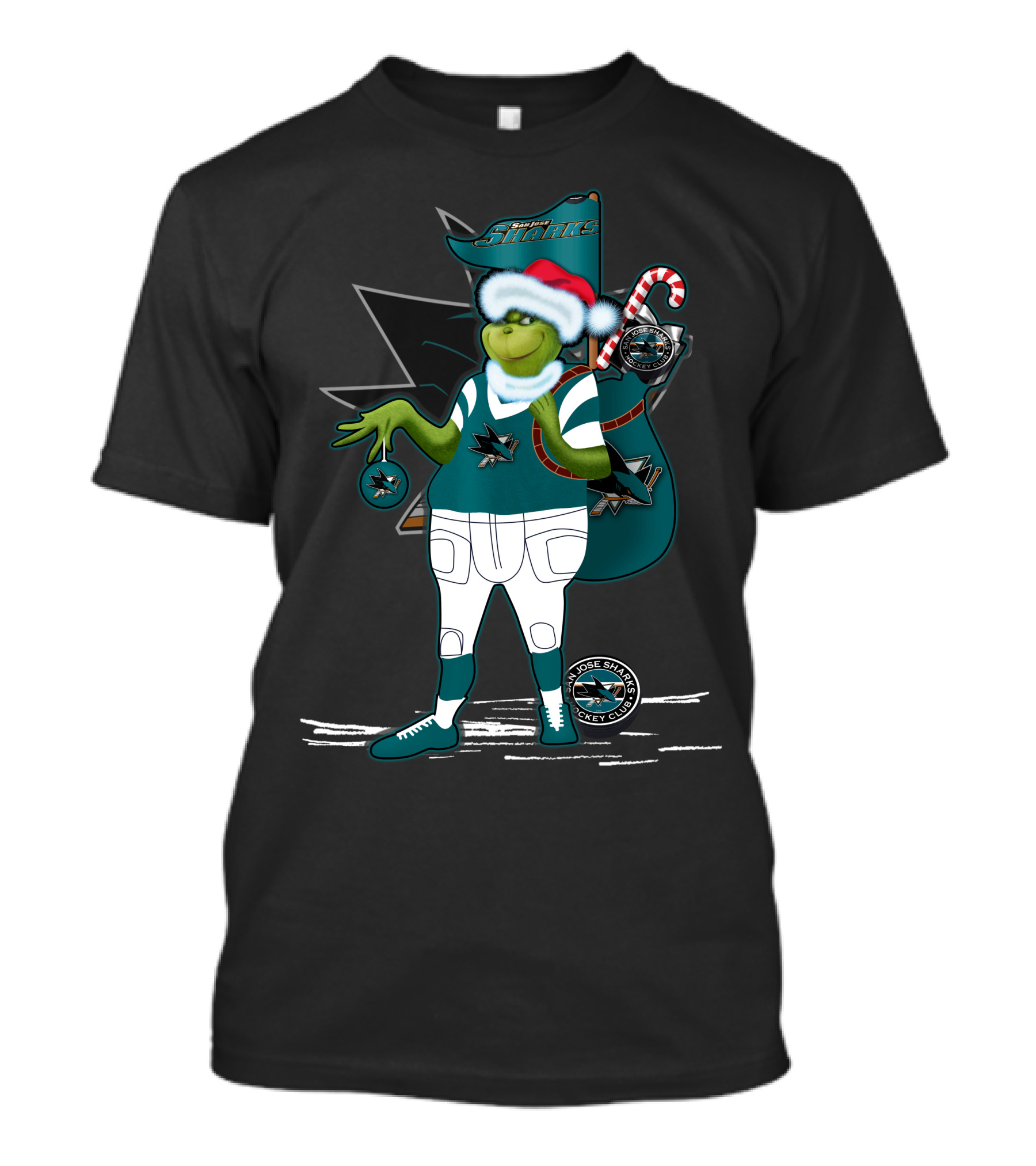 Grinchxmas San Jose Sharks Hockey Holiday T-Shirt