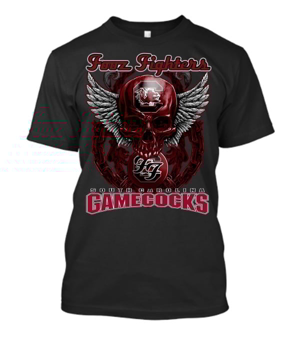 Fooz Fighters South Carolina Gamecocks Skull Wings T-Shirt